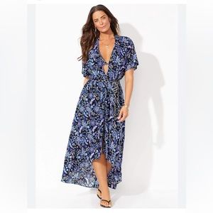 💙SWIMSUITS FOR ALL CHLOE PLUS SIZE OPEN FRONT KIMONO COVER UP WITH TIE WAIST